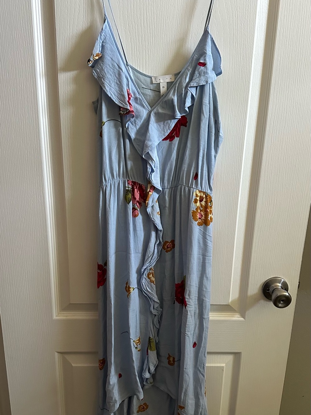 Leith Light Blue Floral Wrap Dress